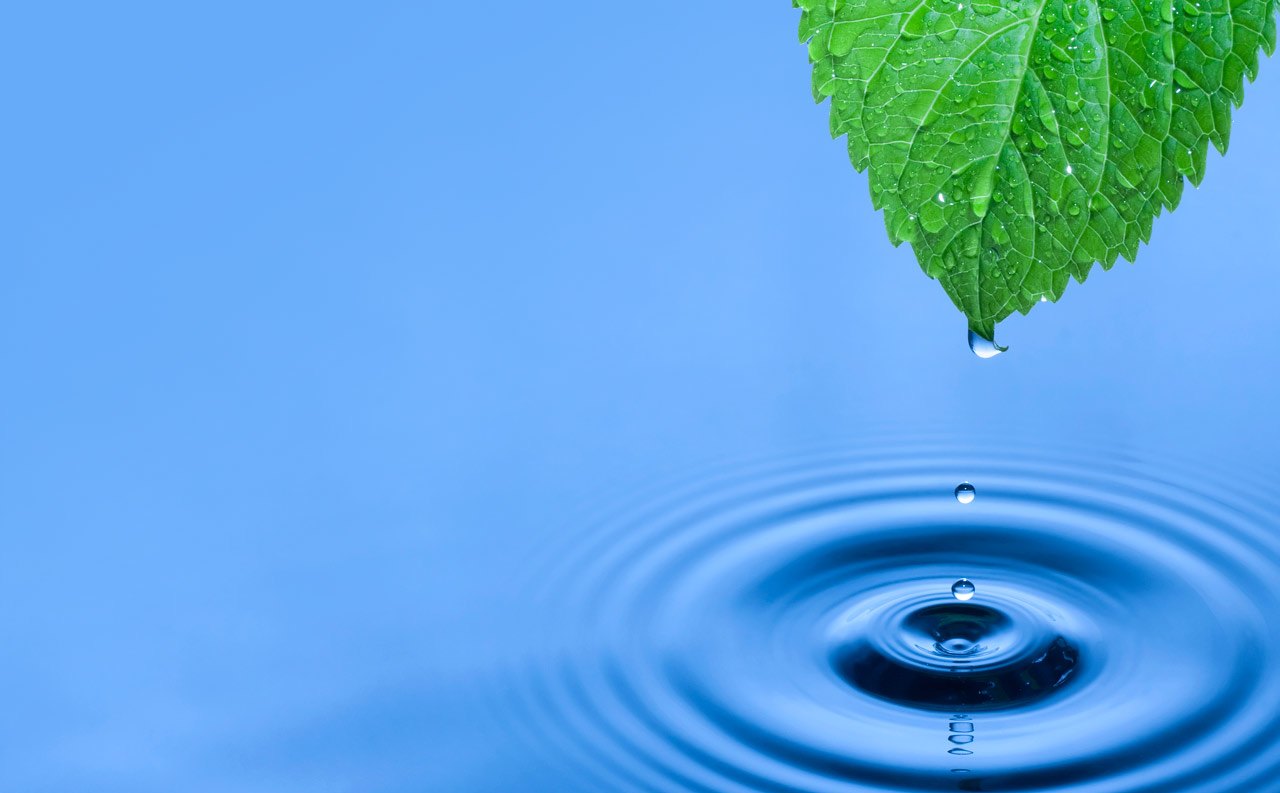 Drop of milk and ripples on water